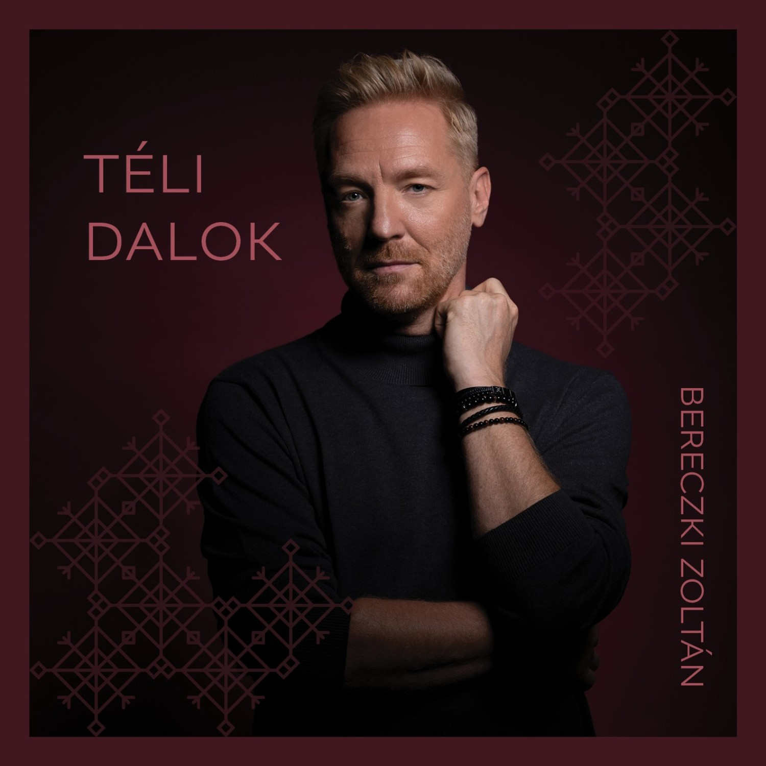 Album borító, férfival garbóban, 'Téli Dalok' szöveggel és a művész nevével.