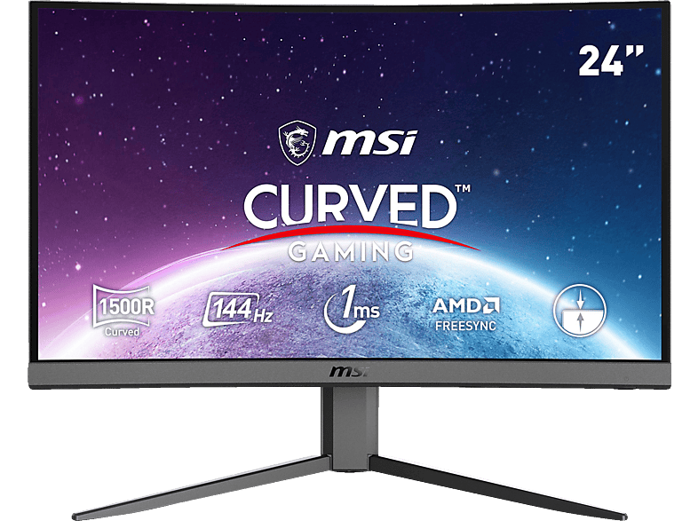 MSI Optix G24C4 Curved 23,6 Zoll Full-HD Gaming Monitor (1 ms Reaktionszeit, 144 Hz)