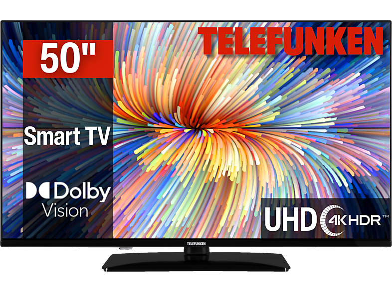 TELEFUNKEN D50U750R1CW DLED TV (Flat, 126 4K, 50 TV, UHD / SMART Zoll Linux) cm