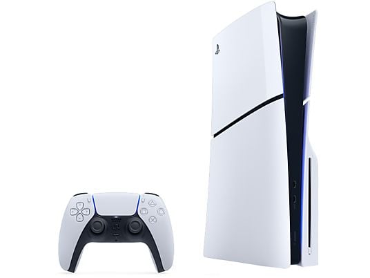 Consola - Sony PlayStation 5 Slim Standard, 1 TB SSD, 4K, 1 mando, Chasis D, Blanco