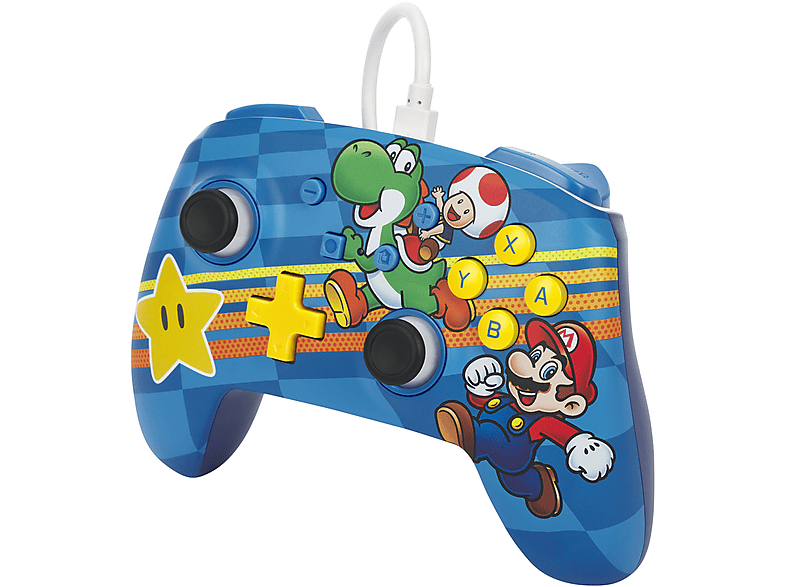 Thumbnail - POWERA kabelgebundener Mushroom-Kingdom-Friends Controller Blau für Nintendo Switch