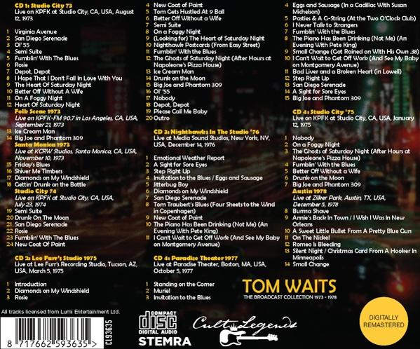 Albumhoes met tracklist van Tom Waits. Compact Disc logo, digitaal geremasterd.