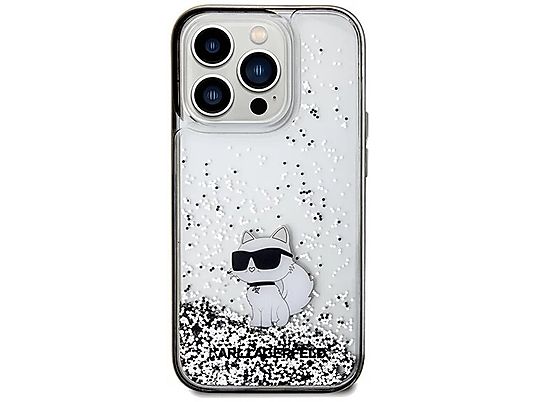 Etui KARL LAGERFELD Hardcase Liquid Glitter Choupette do iPhone 14 Pro 6,1 cala Przezroczysty KLHCP14LLKCNSK