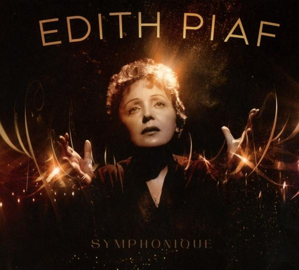 Album borító Edith Piaf portréjával, 'SYMPHONIQUE' és 'EDITH PIAF' felirattal.
