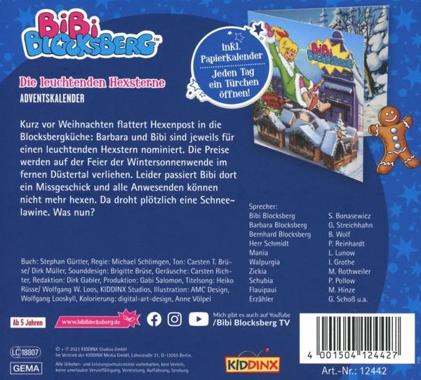 Rückseite eines Kinderbuchs mit Text und einer Illustration eines Lebkuchenmanns.