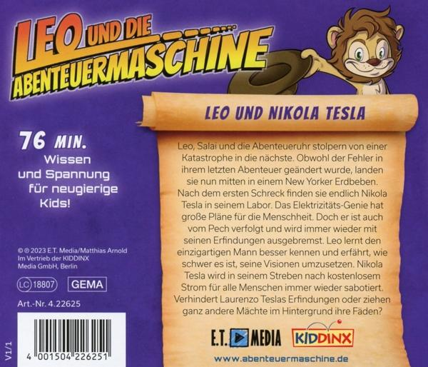Rückseite einer DVD-Hülle. Text und ein Cartoon-Löwe mit Hut sind sichtbar. Weißer Hintergrund.