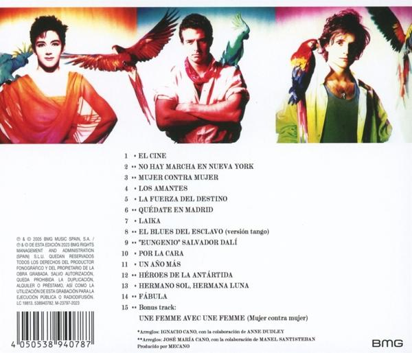 CD-Cover mit drei Personen mit Vögeln, die Titelliste ist auf der Rückseite.