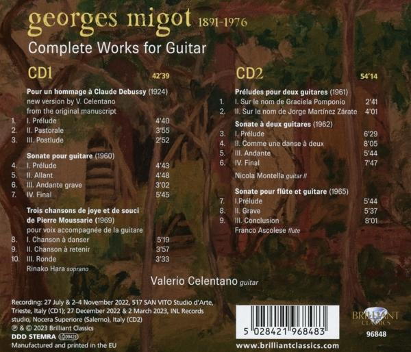Valerio Celentano - Migot:Complete Works For Guitar  - (CD)