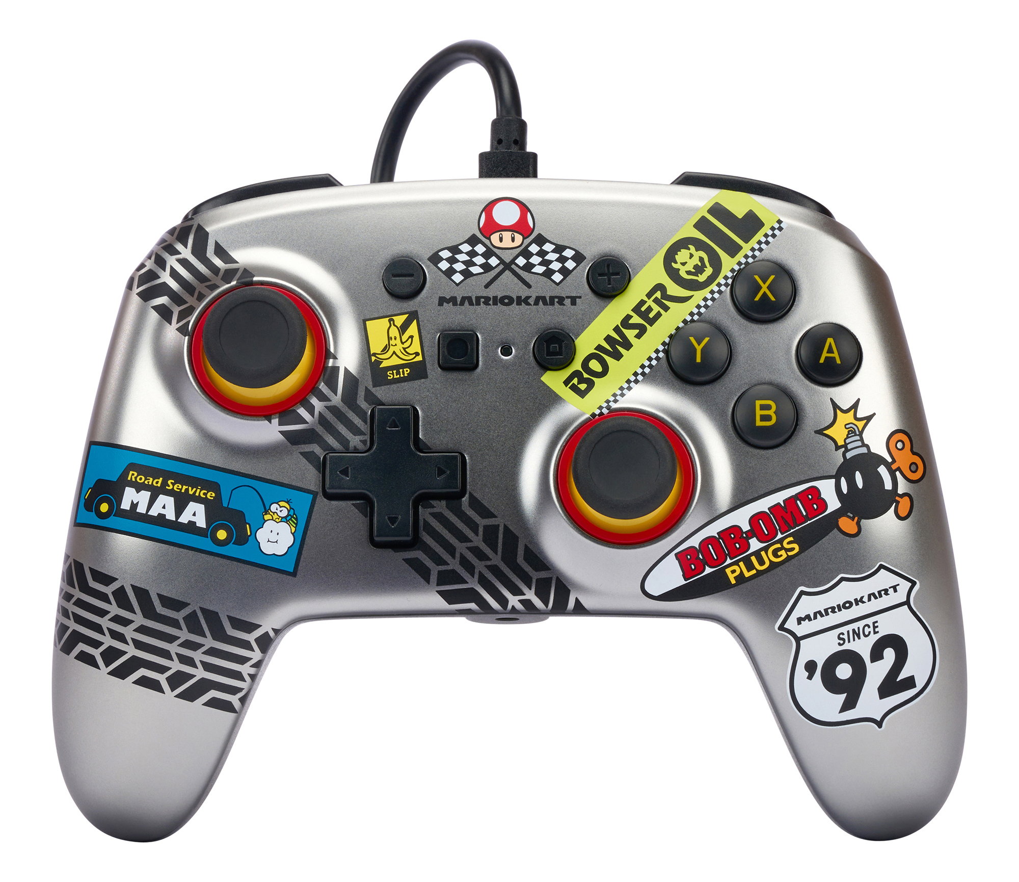 Mario Controller Silber POWERA kabelgebundener Kart Switch für Nintendo -