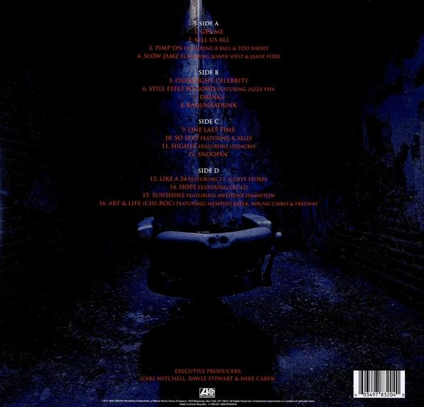 Albumcover mit Titelliste, Albumname in der Mitte und Angaben zu den ausführenden Produzenten.