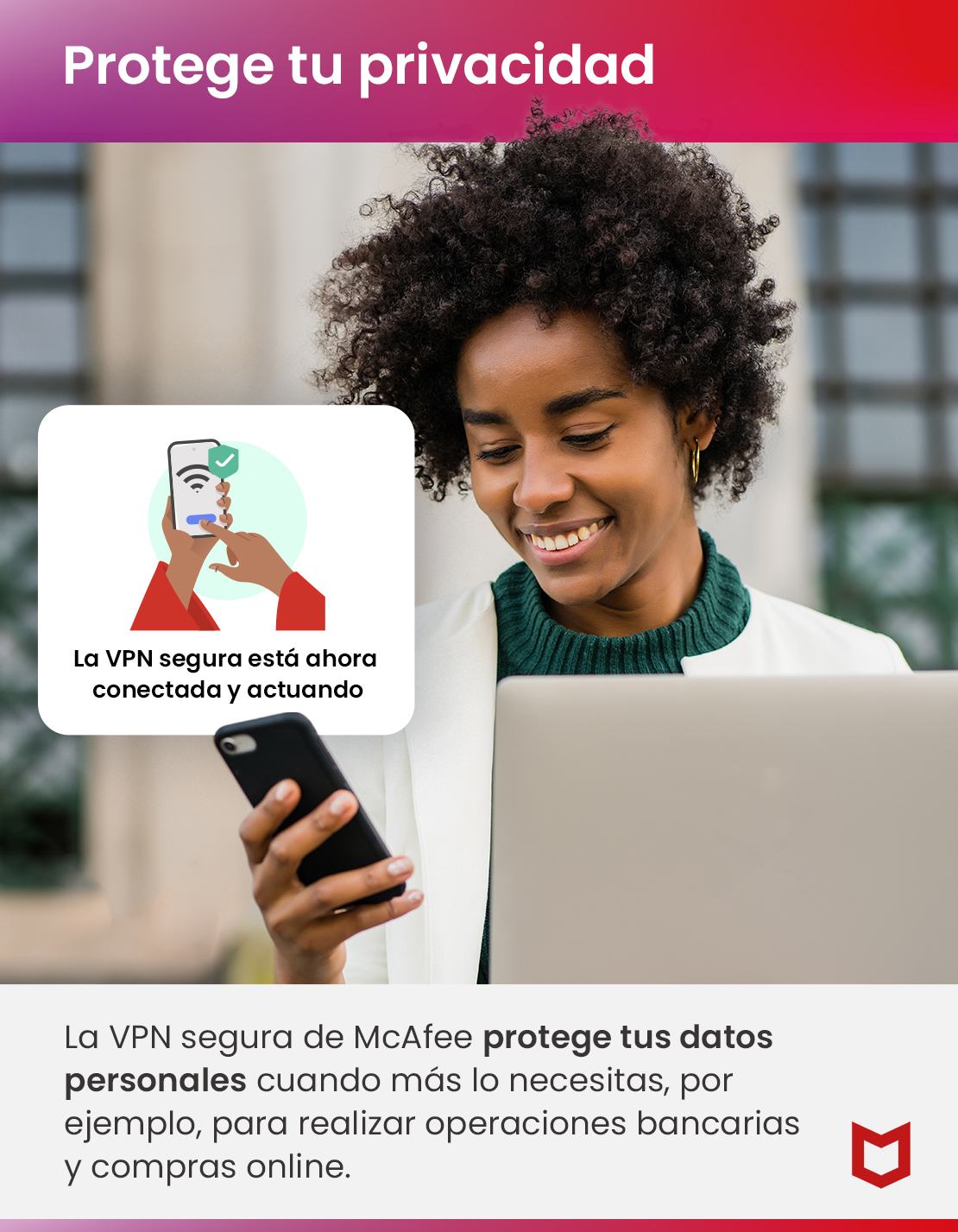 Antivirus - McAfee® Total Protection, Suscripción 1 año, 1 dispositivo (Windows®/Mac®/Android/iOS) (Formato Físico)
