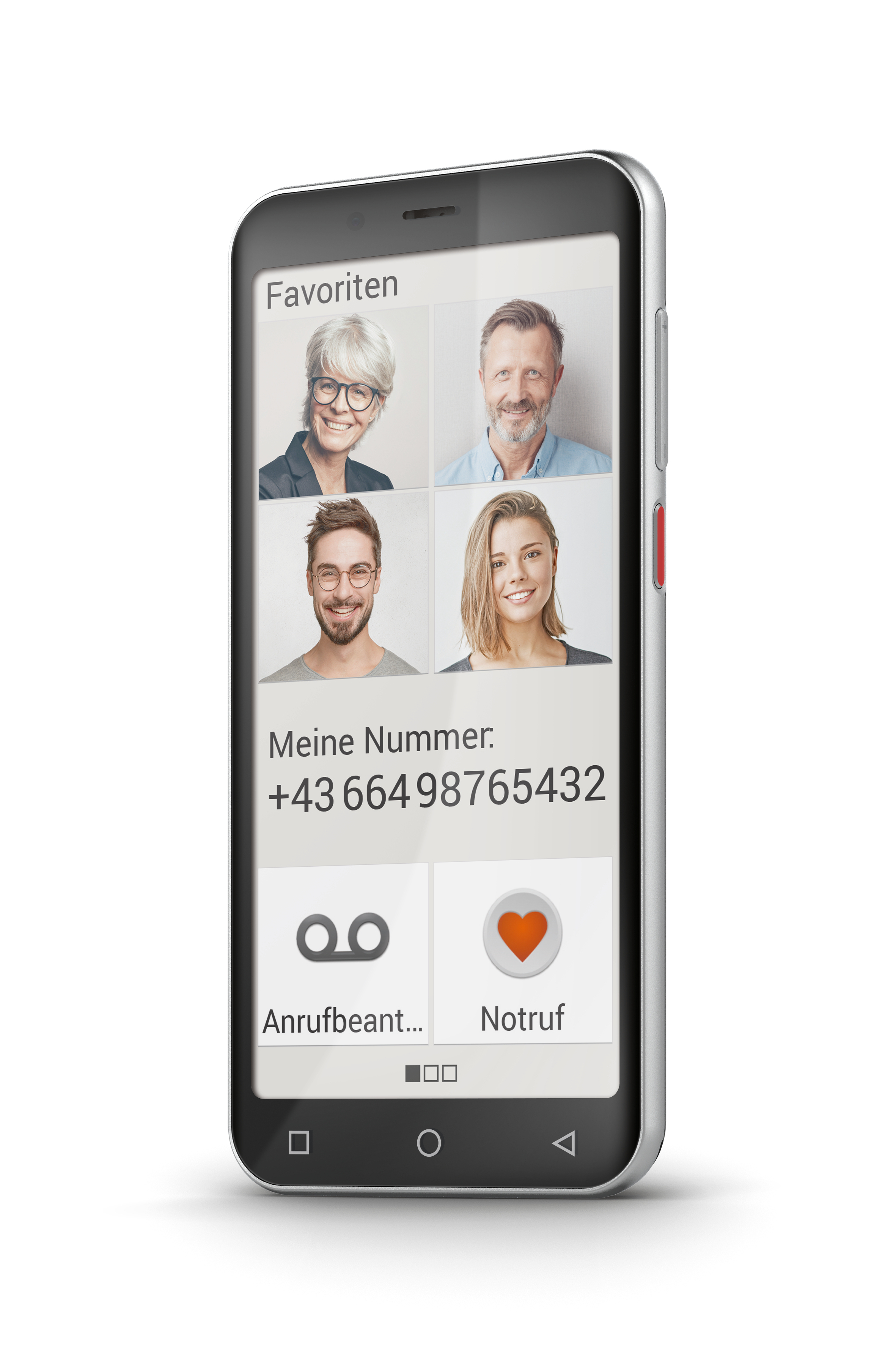 Smartphone, das Kontakte und Telefonnummer anzeigt.