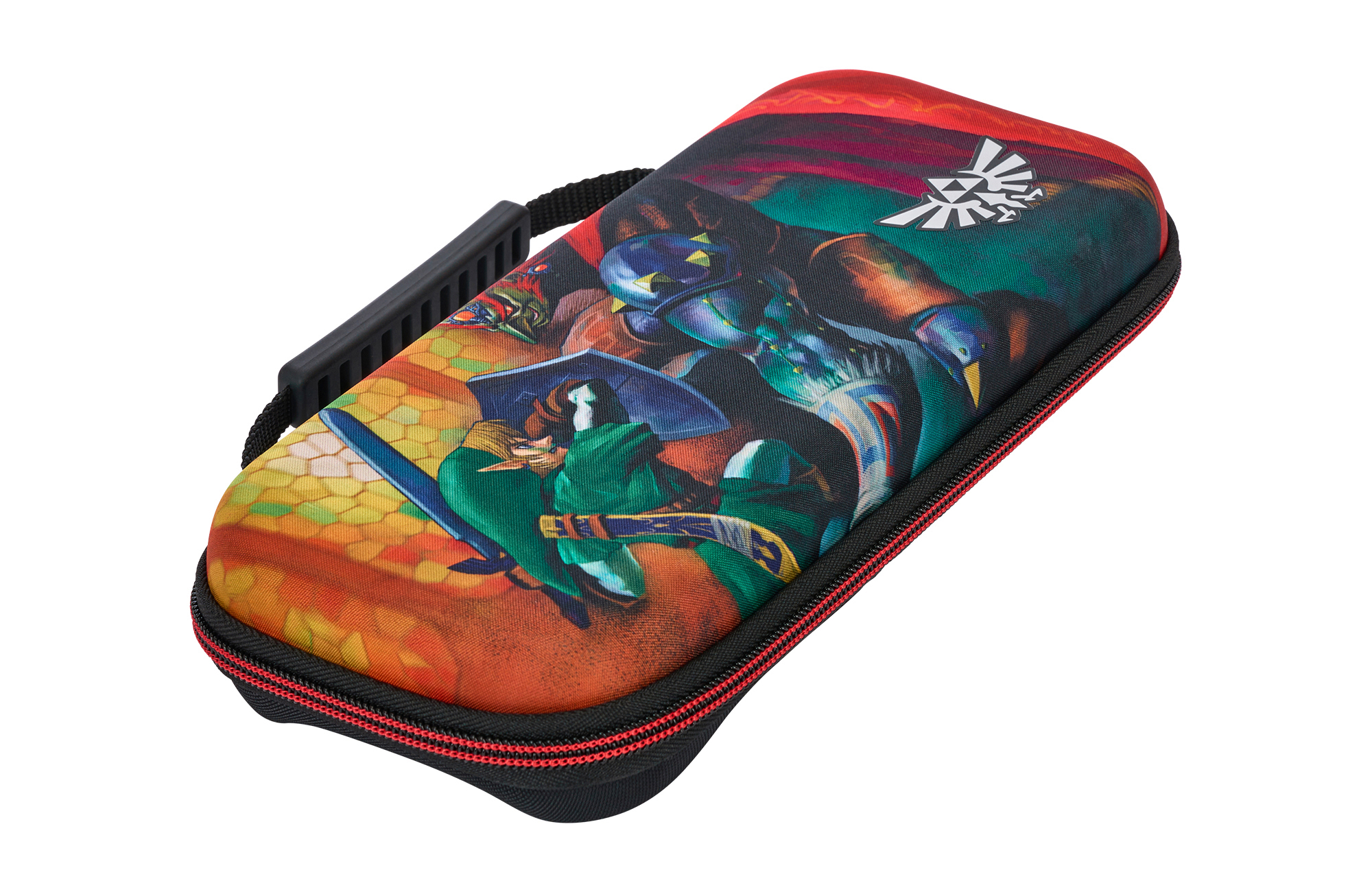 Tragetasche mit Zelda-Motiv: Link kämpft gegen Ganondorf vor einem roten Himmel.