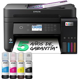 Impresora multifunción - Epson EcoTank ET-3850, Con depósito recargable, Hasta 3 años de tinta incluida, Conexión Wi-Fi, 5 años garantía, Negro