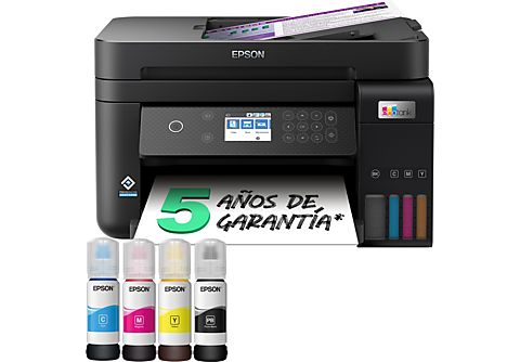 Impresora multifunción - Epson EcoTank ET-3850, Con depósito recargable, Hasta 3 años de tinta incluida, Conexión Wi-Fi, 5 años garantía, Negro