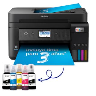 Impresora multifunción - Epson EcoTank ET-4850, Con depósito recargable Hasta 3 años de tinta incluida, Conexión Wi-Fi, Negro