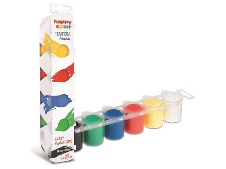 Zdjęcia - Rysowanie HAPPY COLOUR Farby plakatowe HAPPY COLOR Tempera Premium 6x25ml Wielokolor