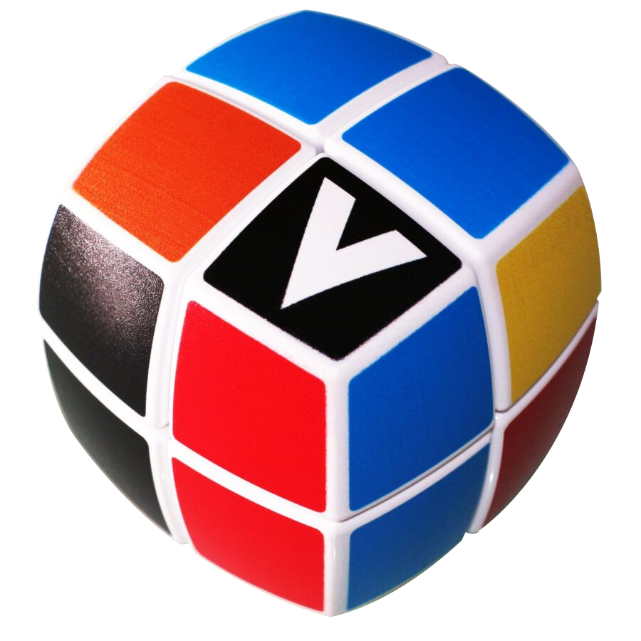V-CUBE 2x2 versenykocka, fehér, lekerekített, matrica nélküli