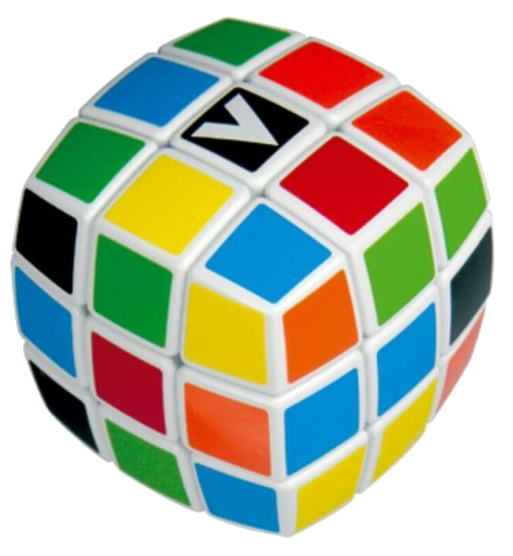 V-CUBE 3x3 versenykocka-fehér alapszín, lekerekített forma matrica nélküli