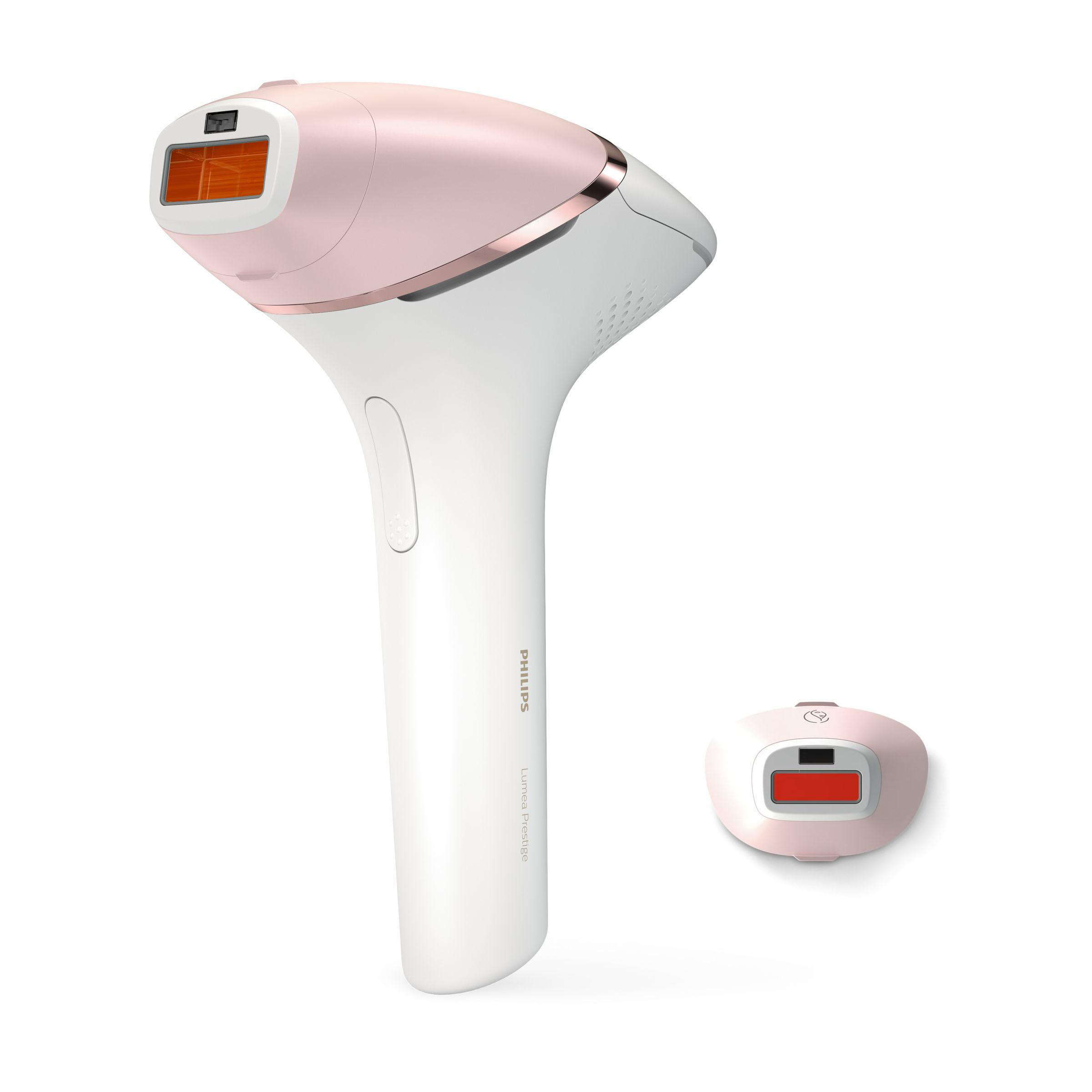 Rosa-weißes Philips Lumea Haarentfernungsgerät. Weißer Hintergrund.