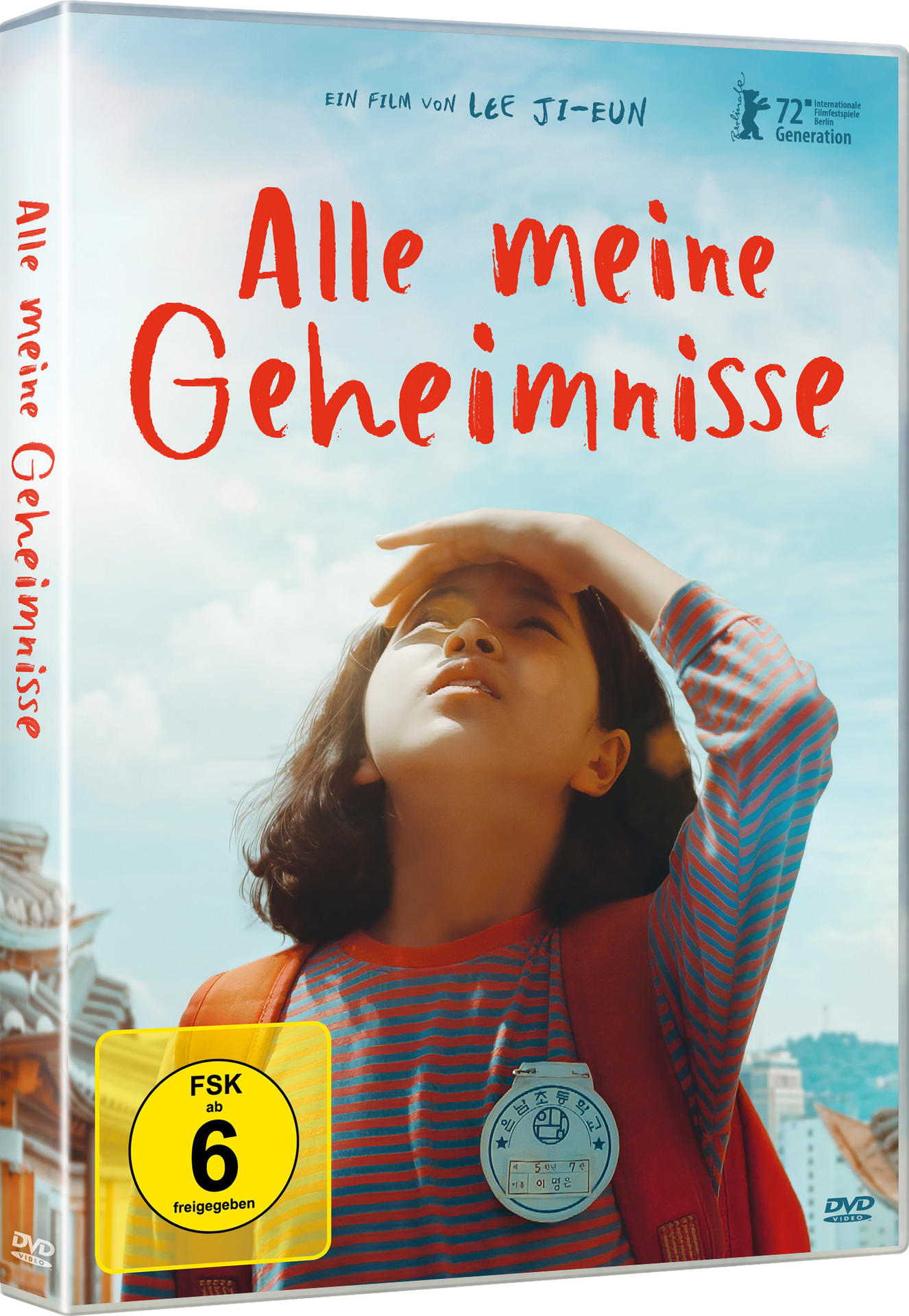 DVD-Hülle mit einem Mädchen, das in den Himmel schaut. Titel ist Alle meine Geheimnisse auf Deutsch.