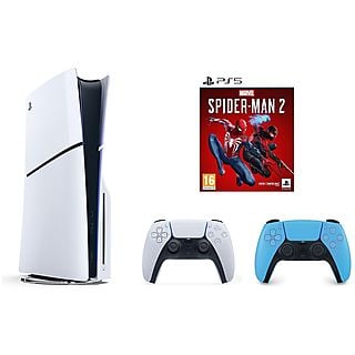 Konsola SONY PlayStation 5 Slim 1TB D Chassis + Dodatkowy kontroler DualSense Gwiezdny Błękit + Marvel's Spider-Man 2