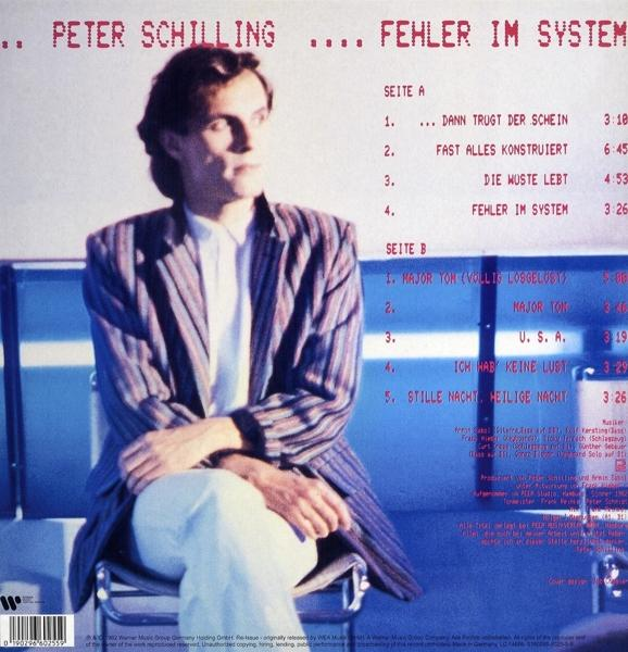 Ein Schallplattencover mit einem Mann, der wegsieht, und der Titelliste an der Seite.