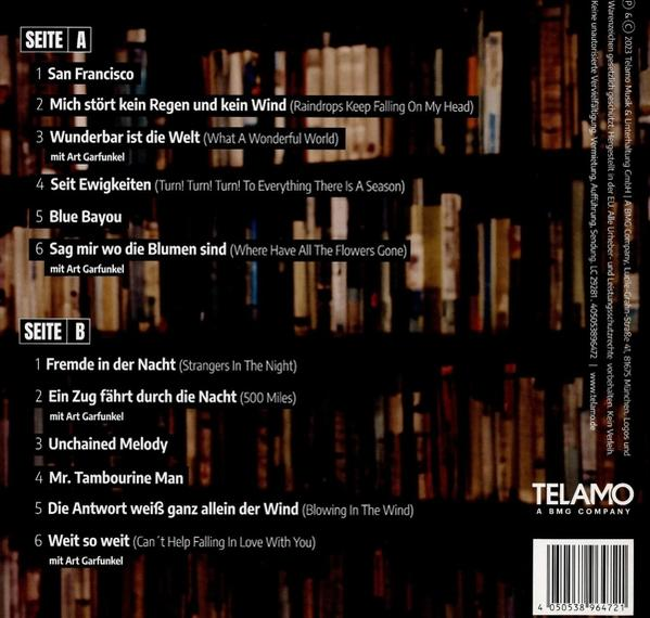 CD-Cover mit Titellisten. Seite A und B sind sichtbar. Titel und Künstlernamen werden angezeigt.