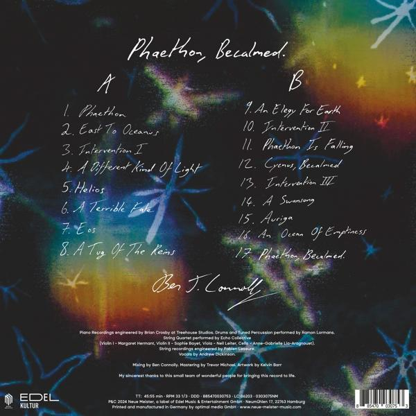 Album-Rückseite mit Titel, Trackliste, Credits und Plattenlabel-Informationen.