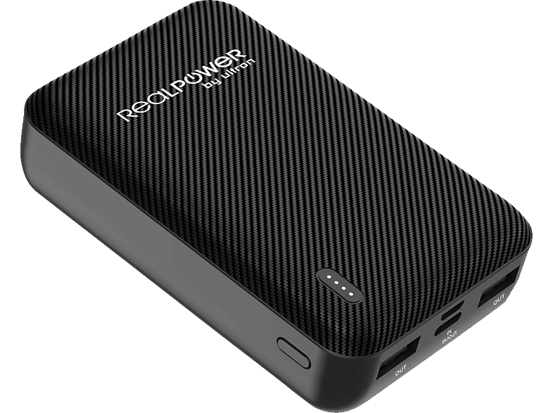 Black Powerbank SE 10.000 PB-10000 Carbon REALPOWER mAh