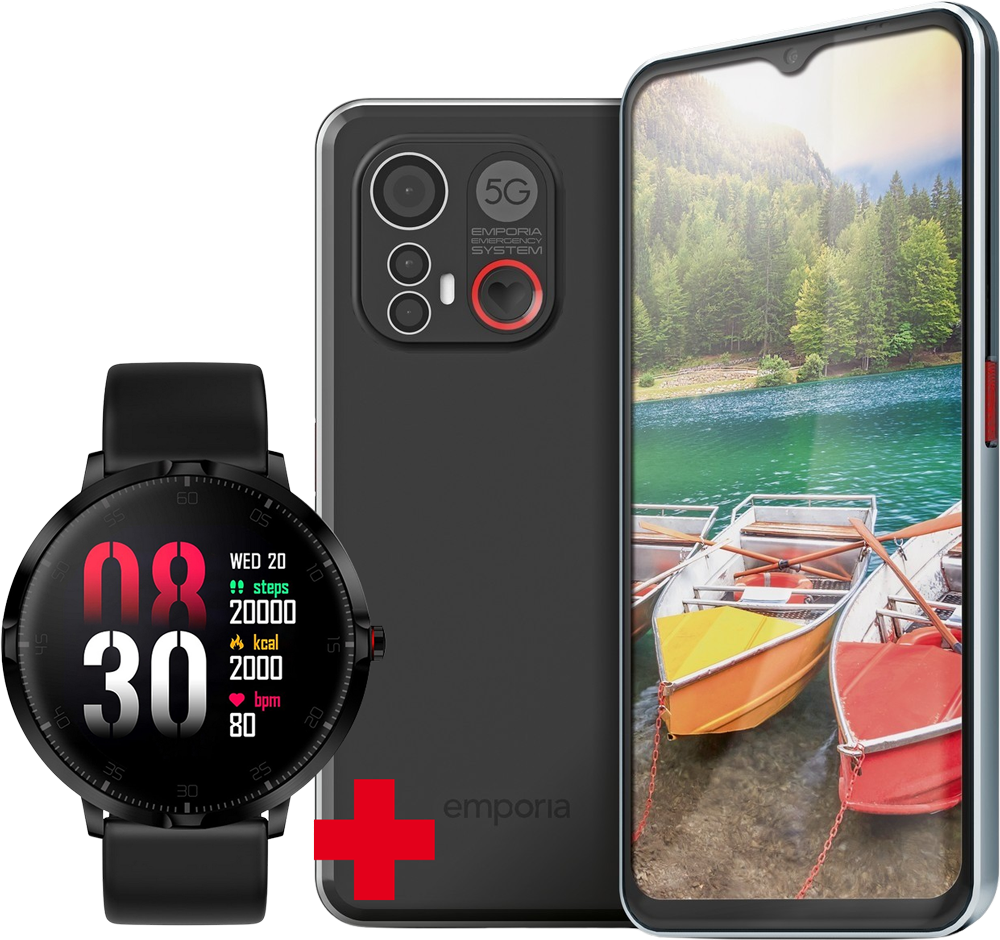EMPORIA Smartphone Smart.6 Senior 128 GB Noir + Watch Basic Black