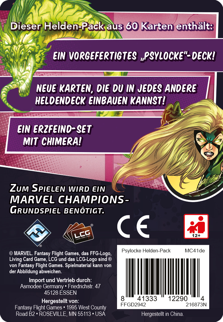 FANTASY FLIGHT GAMES Marvel Mehrfarbig Champions Kartenspiel für - Das Psylocke Kartenspiel Erweiterung Spiele