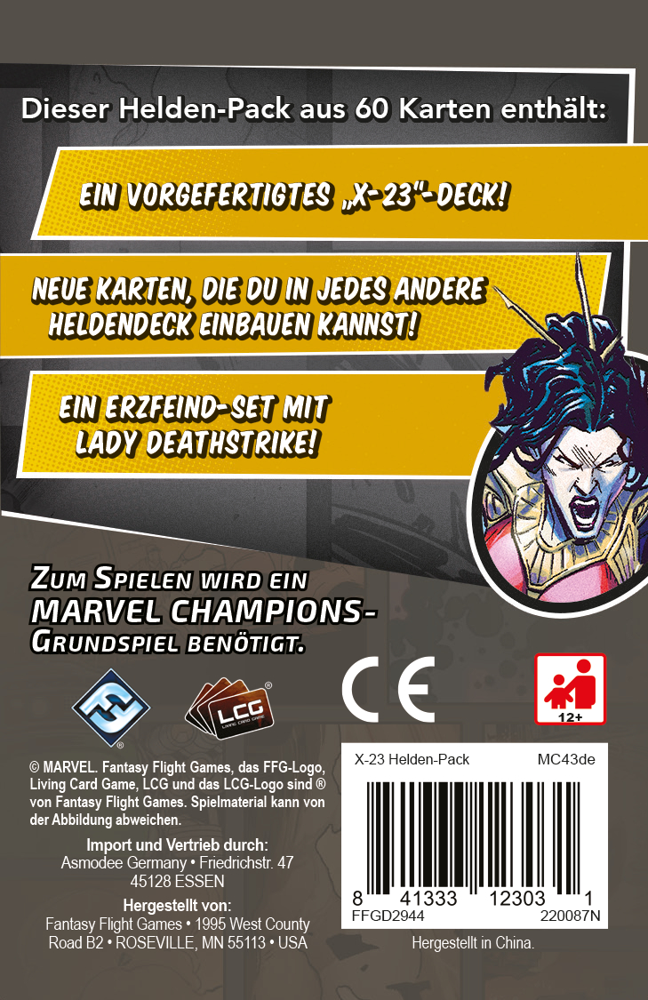 FANTASY FLIGHT Marvel Kartenspiel X-23 GAMES Spiele Mehrfarbig Kartenspiel Das - Champions für Erweiterung
