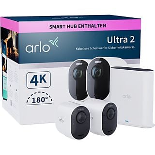 ARLO Ultra 2 Security System - Videocamera di sicurezza WLAN + gateway (UHD 4K, 3.840 x 2.160 Pixel)