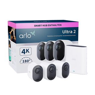 ARLO Ultra 2 Security System - WLAN Überwachungskamera + Gateway (UHD 4K, 3.840 x 2.160 Pixel)