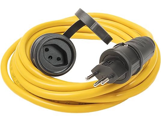 STEFFEN Bauflex 3x1,5mm2, 3m, T12-T13, IP20 - Câble de rallonge (Noir/jaune)