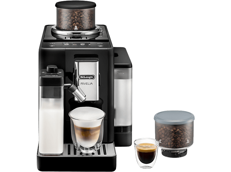 REACONDICIONADO Seminuevo Muy bueno Cafetera superautomática - De'Longhi Rivelia EXAM440.55.B, Molinillo integrado, LatteCremaHot, Depósito leche