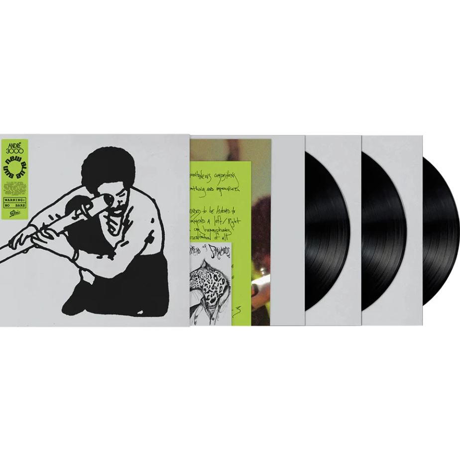 Schallplatten mit Cover-Art, mit einer Schwarz-Weiß-Zeichnung eines Mannes.
