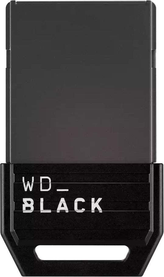 WD_BLACK USB meghajtó, fekete fehér felirattal, szögletes nézet.