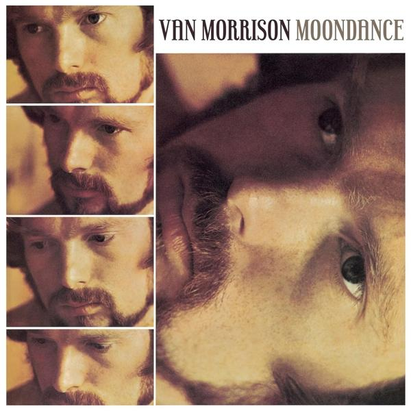 Van Morrison Moondance album borítója. Négy közeli képet mutat Van Morrison arcáról.