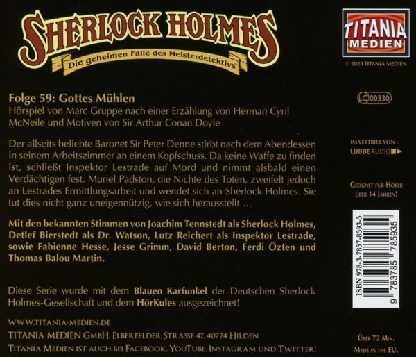 Holmes Sherlock - Folge 59-Gottes Mühlen  - (CD)