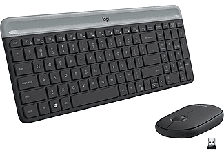 LOGITECH MK470 Kablosuz İnce Türkçe Q Klavye Mouse Seti - Siyah_0