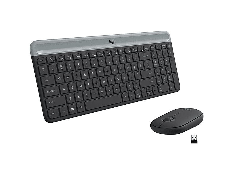 LOGITECH MK470 Kablosuz İnce Türkçe Q Klavye Mouse Seti - Siyah