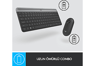 LOGITECH MK470 Kablosuz İnce Türkçe Q Klavye Mouse Seti - Siyah_3