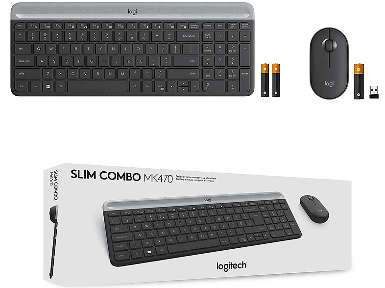 LOGITECH MK470 Kablosuz İnce Türkçe Q Klavye Mouse Seti - Siyah_5