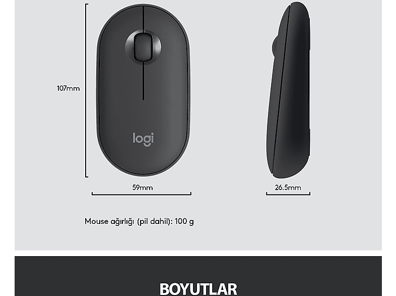 LOGITECH MK470 Kablosuz İnce Türkçe Q Klavye Mouse Seti - Siyah_9