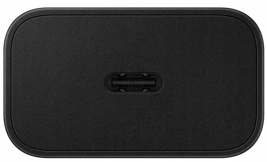 Czarny zasilacz z portem USB-C.