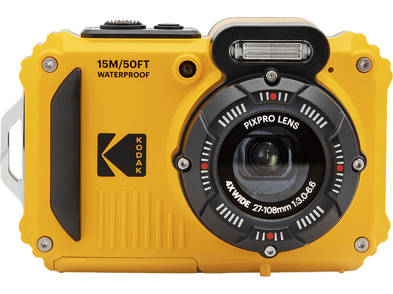 KODAK Pixpro WPZ2 vízálló, porálló, ütésálló digitális fényképezőgép, sárga, 2db akku, 16gb micro sd