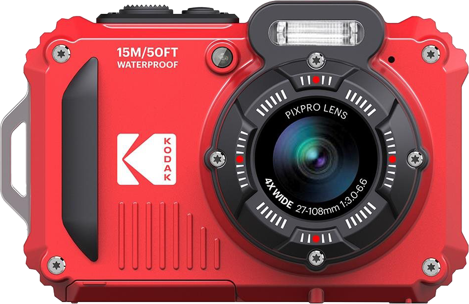 KODAK Pixpro WPZ2 vízálló, porálló, ütésálló digitális fényképezőgép, piros, 2db akku, 16gb micro sd