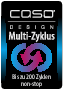 Ein schwarz-blaues Design mit Text: Caso Design Multi-Zyklus.